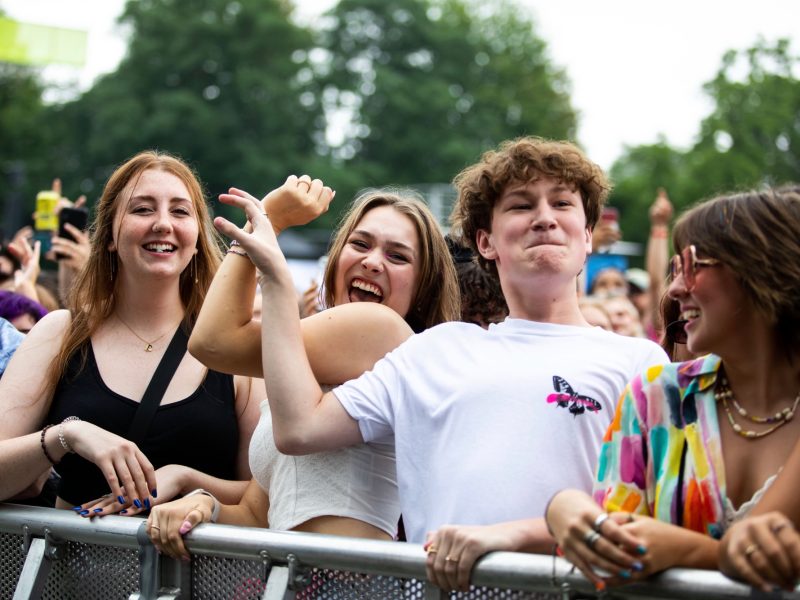 Fans enjoy day 2 of the Pitchfork Music Festival in Chicago on July 16, 2022.