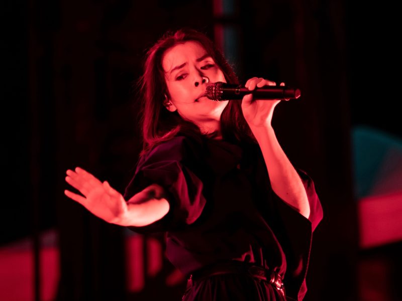 Mitski performs during day 2 of the Pitchfork Music Festival in Chicago on July 16, 2022.