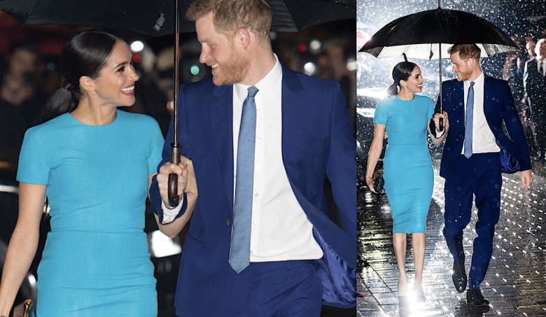 Spinning in the rain. Was this 2020 picture of H&M photoshopped? Credit: Samir Hussein / WireImage