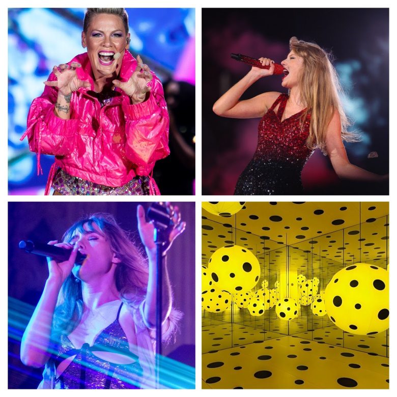 Pink Taylor Swift Suki Waterhouse Yayoi Kusama’s yellow “Dots Obsession”