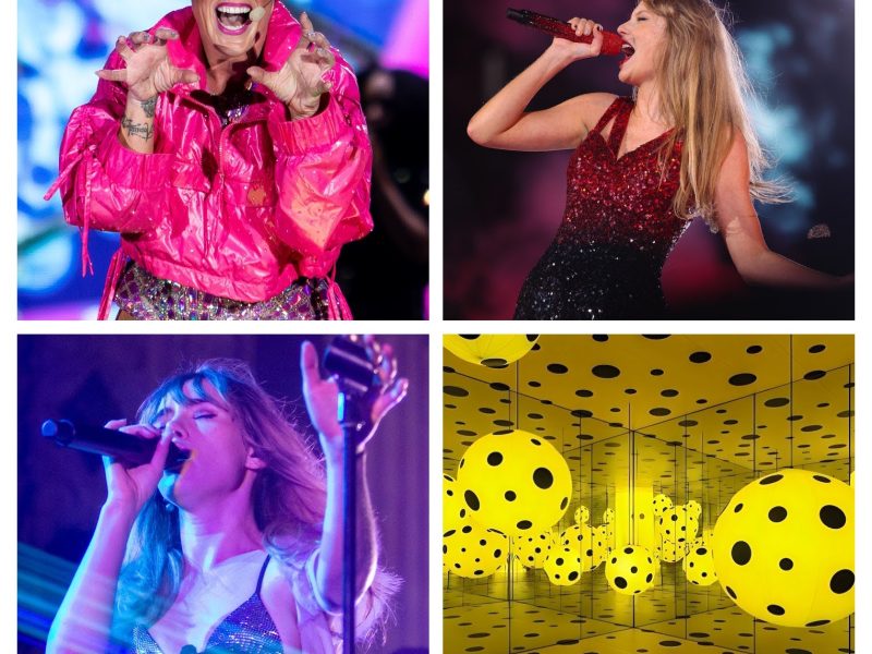 Pink Taylor Swift Suki Waterhouse Yayoi Kusama’s yellow “Dots Obsession”