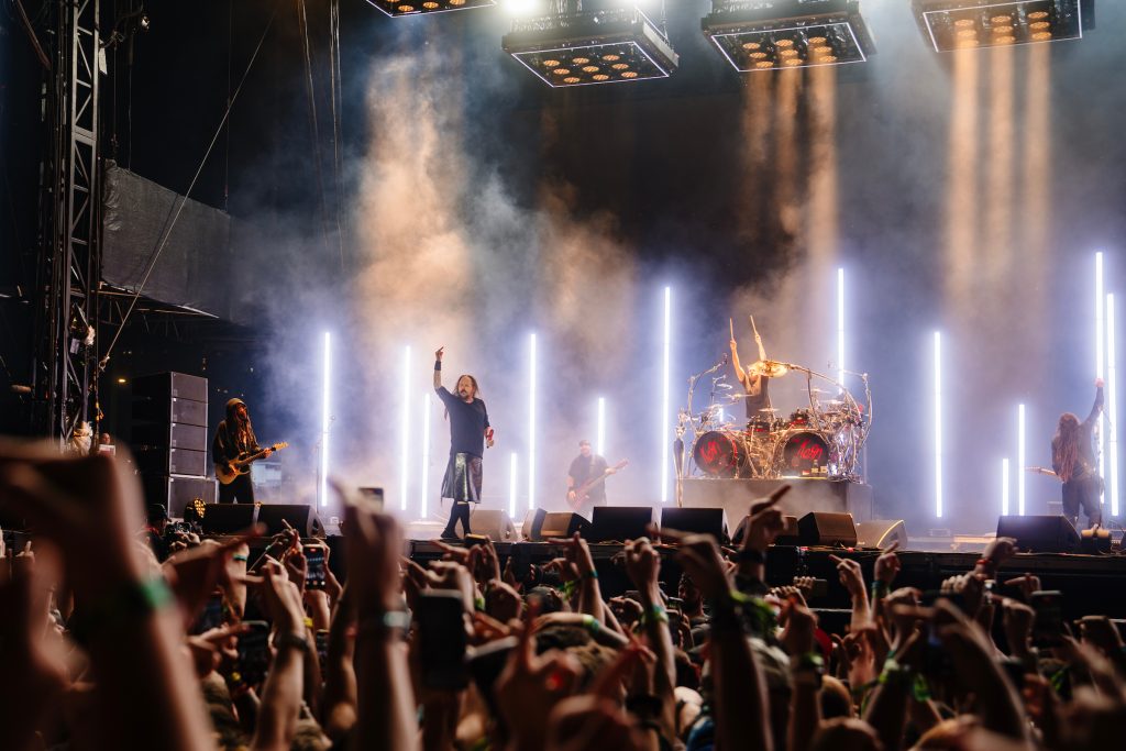 Korn performs at Lollapalooza in Chicago on Aug. 1, 2025. Photo Credit: Roger Ho, Lollapalooza